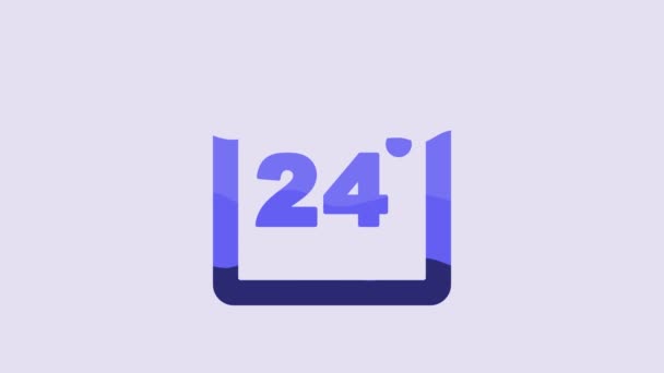 Blue Thermostat Icon Isolated Purple Background Temperature Control Video Motion — Vídeo de Stock