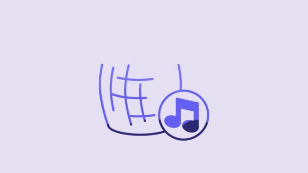 Blue Voice Assistant Icon Isolated Purple Background Voice Control User — Vídeos de Stock