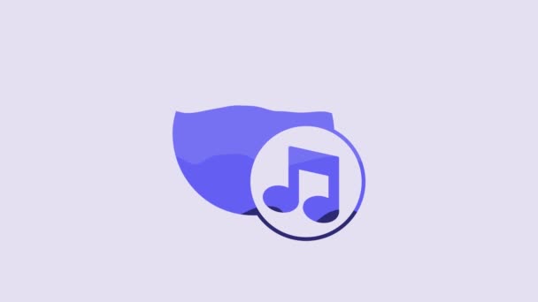 Ікона Blue Voice Ізольована Фіолетовому Фоні Інтерфейс Користувача Смарт Динамік — стокове відео