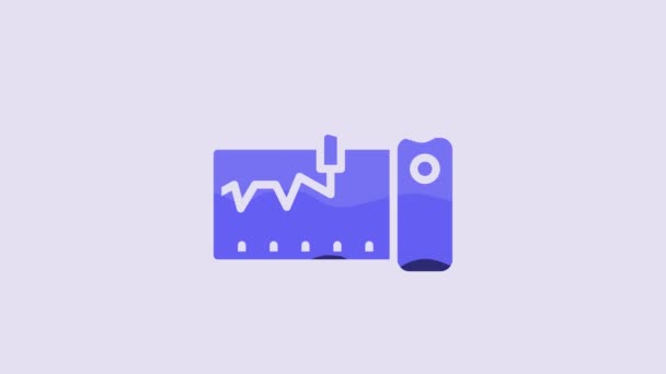 Blue Electrical Measuring Instrument Icon Isolated Purple Background Analog Devices — 图库视频影像