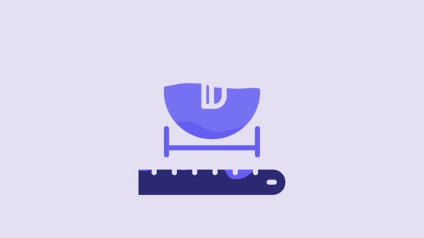 Blue Diameter Icon Isolated Purple Background Video Motion Graphic Animation — Stok video