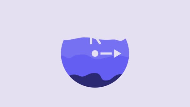 Blue Radius Icon Isolated Purple Background Video Motion Graphic Animation — Vídeo de Stock