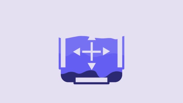 Ikona Pomiaru Obszaru Niebieskiego Izolowana Fioletowym Tle Animacja Graficzna Ruchu — Wideo stockowe
