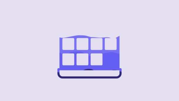 Blaues Kalender Symbol Isoliert Auf Violettem Hintergrund Erinnerungssymbol Video Motion — Stockvideo