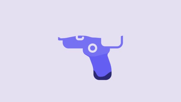 Blue Digital Contactless Thermometer Infrared Light Icon Isolated Purple Background — Wideo stockowe