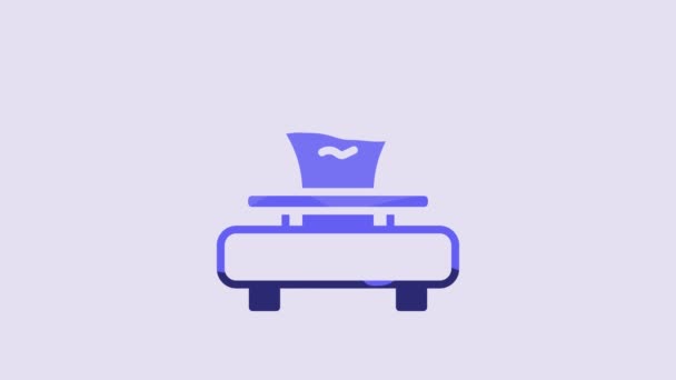 Blue Scales Icon Isolated Purple Background Weight Measure Equipment Video — Stockvideo
