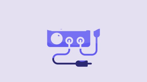 Blue Ampere Meter Multimeter Voltmeter Icon Isolated Purple Background Instruments — Stock Video