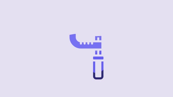 Blue Micrometer Icon Isolated Purple Background Measuring Engineer Tool Universal — Vídeos de Stock