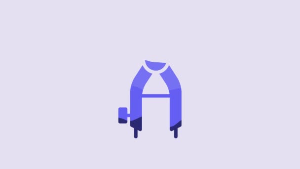Иконка Компаса Синего Цвета Выделена Фиолетовом Фоне Знак Компаса Рисунок — стоковое видео