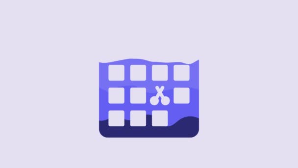 Blue Calendar Haircut Day Icon Isolated Purple Background Haircut Appointment — Stok video