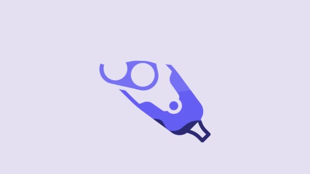 Blue Electric Razor Blade Men Icon Isolated Purple Background Electric — Wideo stockowe