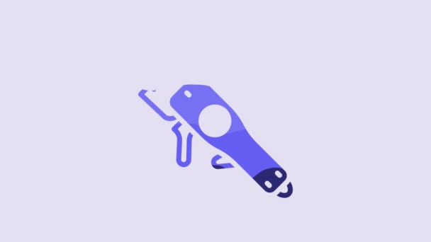 Blue Electrical Hair Clipper Shaver Icon Isolated Purple Background Barbershop — Stock Video