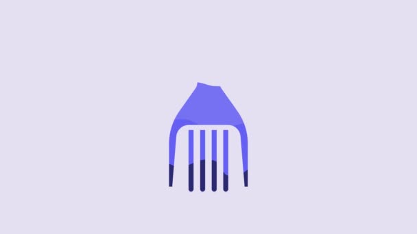 Blue Barrette Icon Isolated Purple Background Video Motion Graphic Animation — Stockvideo