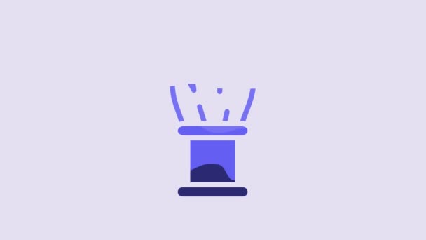 Blue Shaving Brush Icon Isolated Purple Background Barbershop Symbol Video — Stock Video