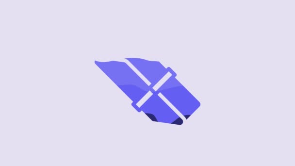 Blue Eraser Rubber Icon Isolated Purple Background Video Motion Graphic — ストック動画