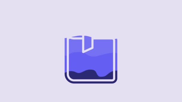 蓝皮书图标孤立在紫色背景上 4K视频运动图形动画 — 图库视频影像