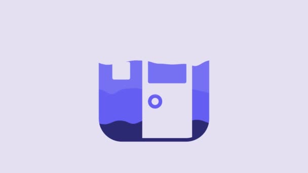 Blue School Classroom Icon Isolated Purple Background Back School Concept — Wideo stockowe