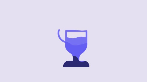 Azul Mulled Vinho Com Copo Bebida Ingredientes Ícone Isolado Fundo — Vídeo de Stock