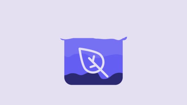 Calendario Azul Con Hojas Otoño Icono Aislado Sobre Fondo Púrpura — Vídeos de Stock