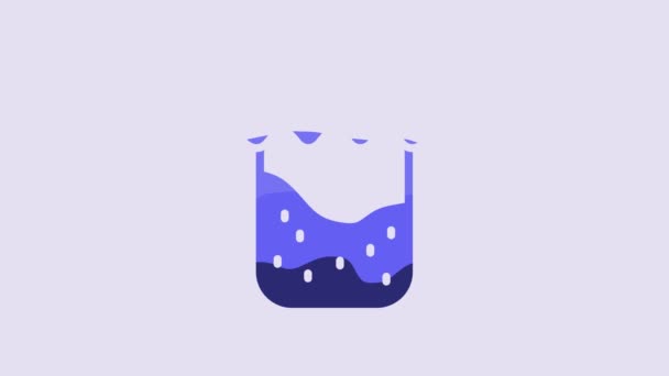 Blue Jam Jar Icon Isolated Purple Background Video Motion Graphic — Stockvideo