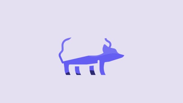 Blue Hedgehog Icon Isolated Purple Background Animal Symbol Video Motion — Wideo stockowe