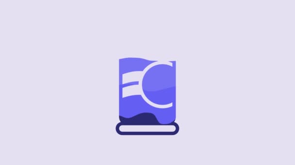 Blue Soda Can Icon Isolated Purple Background Video Motion Graphic — Stok Video