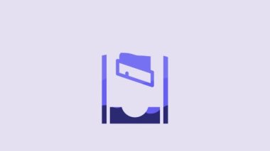 Blue Guillotine medieval execution icon isolated on purple background. 4K Video motion graphic animation.