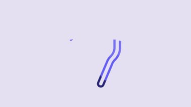 Blue Scythe icon isolated on purple background. Happy Halloween party. 4K Video motion graphic animation.