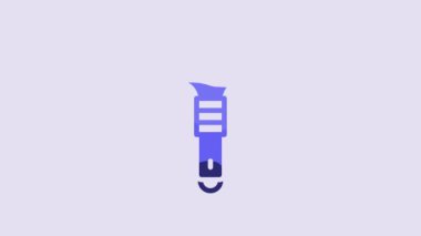 Blue Bottle opener icon isolated on purple background. 4K Video motion graphic animation.