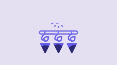 Blue Drying grapes icon isolated on purple background. Dried grapes. 4K Video motion graphic animation.