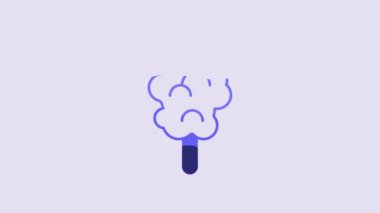Blue Cotton candy icon isolated on purple background. 4K Video motion graphic animation.