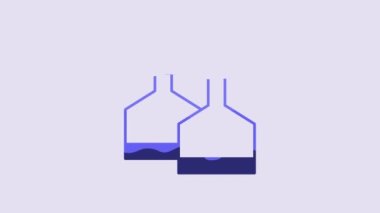 Blue Traditional brewing vessels in brewery icon isolated on purple background. Beer brewing process. Distillery plant, brewery. 4K Video motion graphic animation.