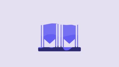 Blue Traditional brewing vessels in brewery icon isolated on purple background. Beer brewing process. Distillery plant, brewery. 4K Video motion graphic animation.