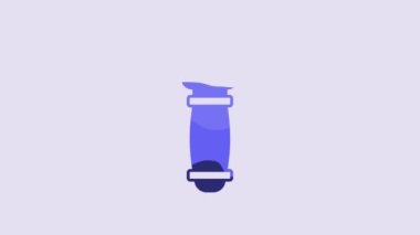 Blue Bottle opener icon isolated on purple background. 4K Video motion graphic animation.