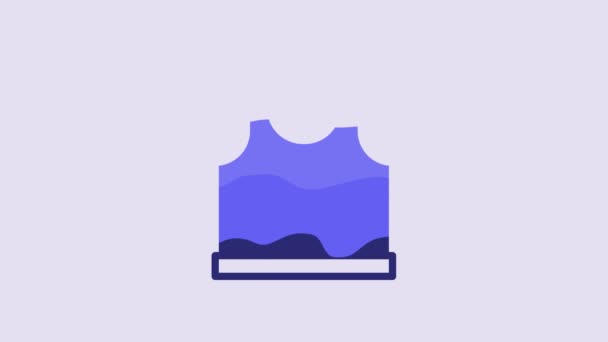 Blue Sleeveless Shirt Icon Isolated Purple Background Video Motion Graphic — Vídeos de Stock