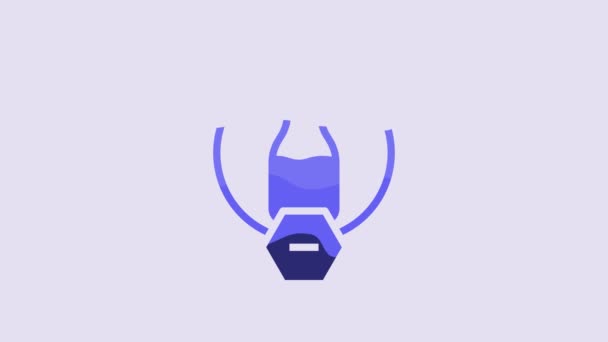 Blue Lactose Free Icon Isolated Purple Background Video Motion Graphic — Stockvideo