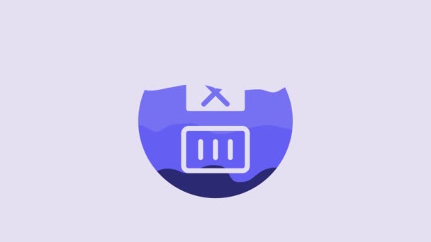 Blue Washing Degrees Celsius Icon Isolated Purple Background Temperature Wash — Vídeo de Stock