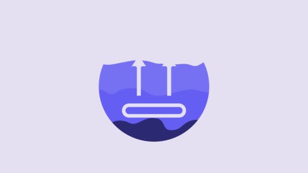 Azul Lavado Bajo Grados Celsius Icono Aislado Sobre Fondo Púrpura — Vídeo de stock