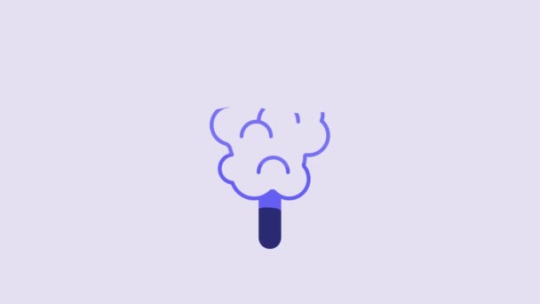 Blue Cotton Candy Icon Isolated Purple Background Video Motion Graphic — Stock video