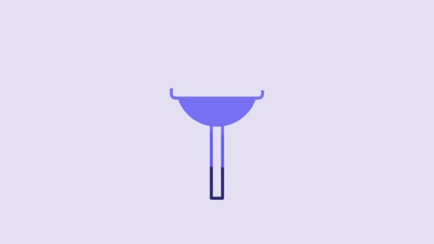 Ícone Pirulito Azul Isolado Fundo Roxo Comida Símbolo Delicioso Animação — Vídeo de Stock
