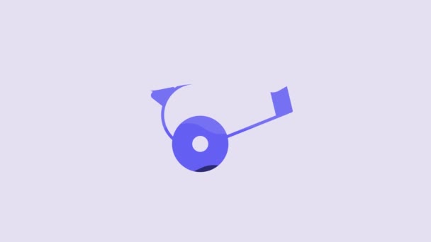 Blaue Kanone Symbol Isoliert Auf Violettem Hintergrund Video Motion Grafik — Stockvideo