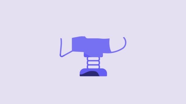 Blue Swing Plane Playground Icon Isolated Purple Background Childrens Carousel — 비디오