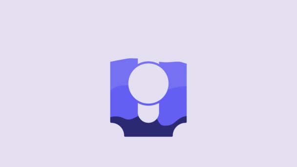 Blue Circus Ticket Icon Isolated Purple Background Amusement Park Video — Wideo stockowe