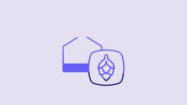 Blue Traditional Brewing Vessels Brewery Icon Isolated Purple Background Beer — Stok Video