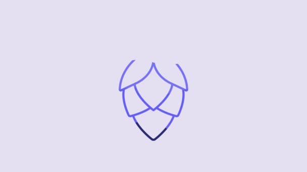 Icône Blue Hop Isolée Sur Fond Violet Animation Graphique Mouvement — Video