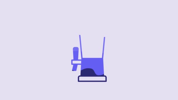 Blue Beer Tap Icon Isolated Purple Background Video Motion Graphic — Vídeos de Stock