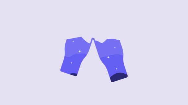 글래스의 아이콘은 보라색 배경에 분리되어 비디오 그래픽 애니메이션 — 비디오