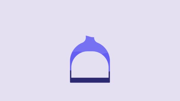 Фіолетовому Фоні Виділена Синя Ікона Дюстпана Очищення Послуг Прибирання Сміття — стокове відео