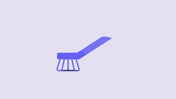 蓝色刷子用来清洁用紫色背景隔开的图标 清洁服务的概念 4K视频运动图形动画 — 图库视频影像