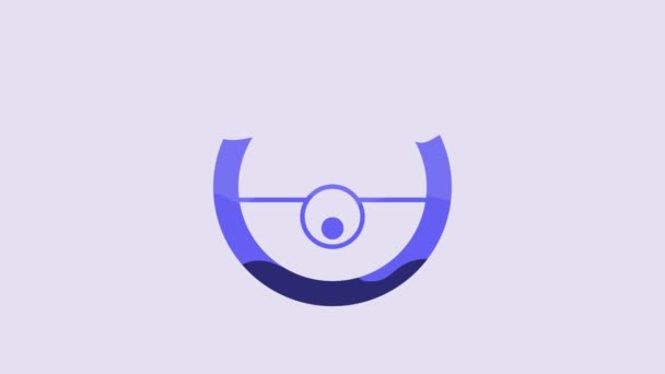 Blue Robot Vacuum Cleaner Icon Isolated Purple Background Home Smart — Vídeo de stock